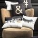 HASTAG - Coussin 30 x 30 cm - Velours Noir - Imprimé Or