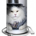 GAIA - Lampe de Chevet 30 cm - Imprimé Chat Glamour