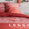 LONDON - Parure de lit 220 x 240 - Motif rouge blanc