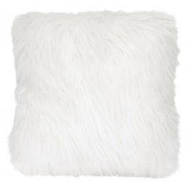 MISTY coussin fourrure blanche imitation poil angora 45*45 cm